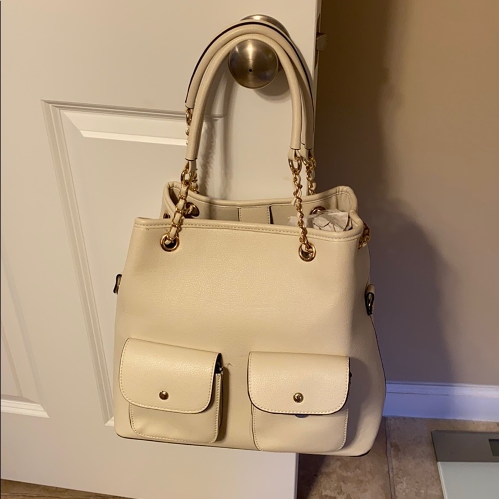 Cream color hand bag